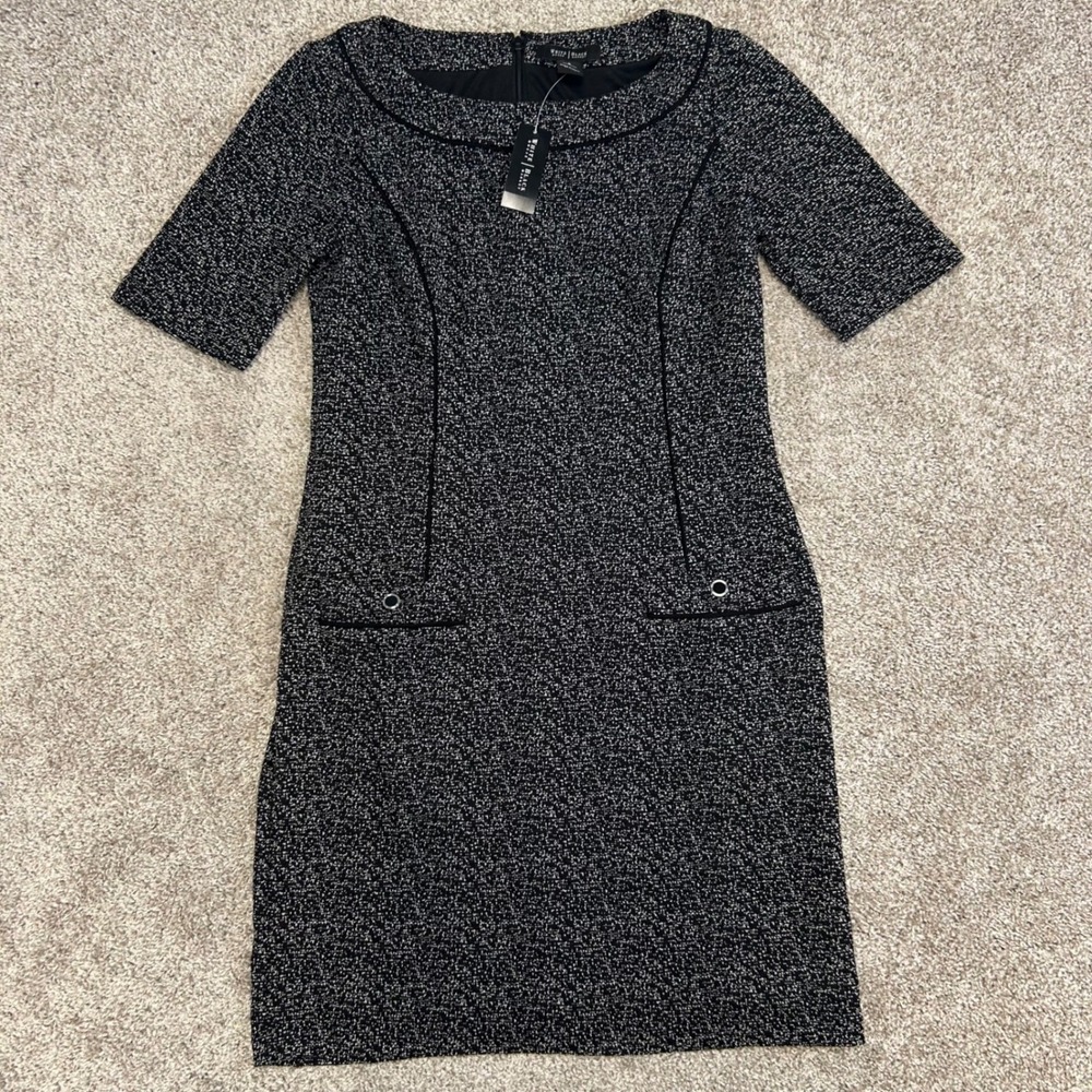 New White House‎ Black Market Novelty Shift Dress With Pockets Women Size 8